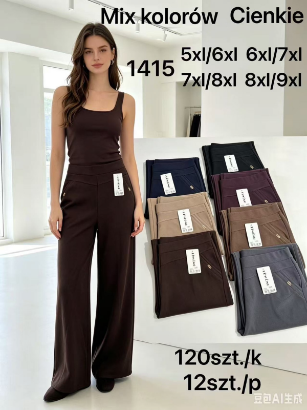 Spodnie damskie Roz 5XL-9XL, Mix Kolor Paczka 12 szt